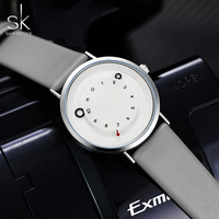 Jam Tangan Wanita Desain Baru Tanpa Logo, Sporty Kasual, Tali Kulit PU, Mesin Quartz Seiko, untuk Pelajar Wanita