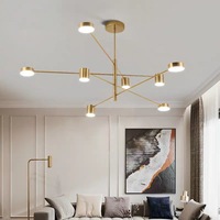 Lustre LED blanc chaud à intensité variable de haute qualité, lampe de plafond rotative minimaliste noire pour salon, chambre à coucher, hôtel
