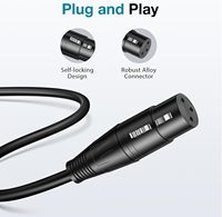 Câble multipaire XLR Jasoz C107 argenté, symétrique mâle-femelle 3 broches, court, 24-30AWG, 6,0 mm, PVC, pour microphone/haut-parleur à condensateur