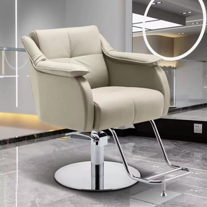 Sillón de Barbería Moderno, Vintage y Contemporáneo de Cuero PU, Giratorio 360 Grados/Reclinable/Altura Ajustable, Bomba Hidráulica de Alta Resistencia - Product Image 2