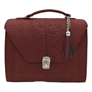 Sac fourre-tout Fana en cuir de vachette fait main, motif animalier, poignée unique en forme de croix, élégant sac à main de soirée pour femme - Product Image 5