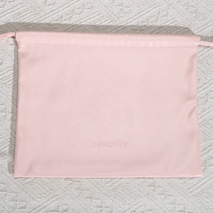 Pochette à cordon en cuir PU rose 25*15 cm, imperméable, pour maquillage, vente en gros, cadeau de mariage, rangement pour perruques, accessoires capillaires et lingerie - Product Image 3
