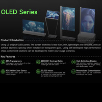Pantalla OLED Transparente Inteligente de Escritorio Comercial, Versión Android HD-MI, para Publicidad