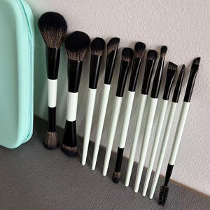Ensemble de <span class=keywords><strong>11</strong></span> pinceaux de maquillage de luxe double face, bleu personnalisé, outil de maquillage haut de gamme à double tête, nouvelle arrivée - Product Image 4