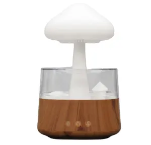 USB Mushroom Humidifier Rain Drop Portable Rain Cloud Diffuser Aroma Essential Oil with 7 Colors LED Light for Bedroom Office