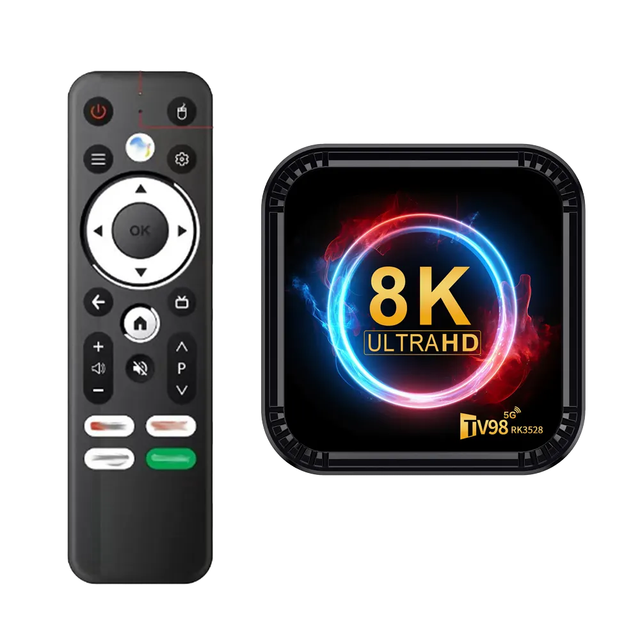 Ready Ship 8K Smart Media Player TV98 ATV Box RK3528 ATP Quad Core Processor Black LED Ethernet 802.11n 2.4G/5GHz Customized OS