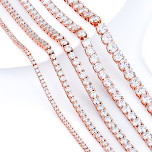 Rhodium Plated 925 <b>Silver</b> Brilliant Cut Moissanite Tennis <b>Bracelet</b> Claw Setting Hip-Hop Unisex GRA Certified Wedding Gift Party - Product Image 2