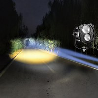 Projecteur LED à 2 lentilles, portée 800 m, 12 V 72 V, étanche, double lumière jaune et blanche, pour voiture, camion, tout-terrain, SUV