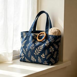 Bolsa de Hombro de Algodón Ecológica con Estampado Botánico, Plegable, Resistente, Perfecta para el Traslado Diario, el Trabajo, el Estudio y Actividades al Aire Libre - Product Image 5