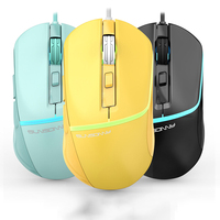 Ratón para juegos con cable SUNSONNY S-M3D, 6400DPI, 4 velocidades, 6 teclas, Macro RGB, ergonómico para PC y portátil