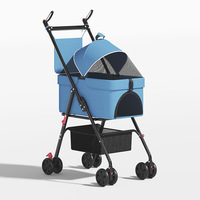 Poussette pliable pour animaux de compagnie, chien, chat, avec panier amovible, hauteur réglable, chariot de voyage pour animaux de compagnie de petite et moyenne taille