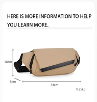 Sac de poitrine pour homme haut de gamme, imperméable, en tissu Oxford durable, avec fermeture éclair, polyvalent, petit sac à bandoulière, sport, déplacements, portable