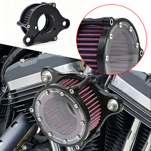 Kit de filtro de aire transparente CNC para motocicleta Harley XL883 XL1200, filtro de aire retro vintage, elemento filtrante rojo - Product Image 4