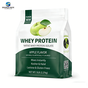 Sacs à fond plat de qualité supérieure à huit soudures latérales pour emballage de poudre de collagène et de suppléments protéinés, bonne barrière - Product Image 6