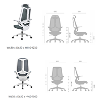 Chaise de bureau ergonomique à dossier haut en maille, avec appui-tête et accoudoirs réglables, vente directe d'usine, style moderne