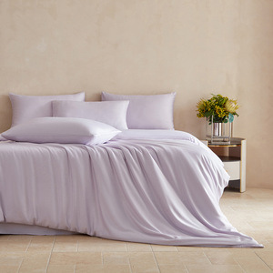 Parure <span class=keywords><strong>de</strong></span> lit 4 pièces en fibre <span class=keywords><strong>de</strong></span> bambou 60S, couleur unie, écologique, antibactérienne, douce pour la peau, respirante, <span class=keywords><strong>housse</strong></span> <span class=keywords><strong>de</strong></span> <span class=keywords><strong>couette</strong></span>, drap <span class=keywords><strong>de</strong></span> lit - Product Image 1