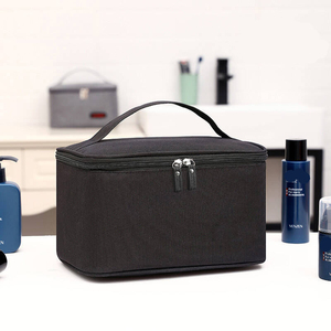 Sacs de maquillage de voyage pour hommes, sacs à cosmétiques, véritable fermeture à glissière, style tendance, tissu Oxford imperméable, véritable fermeture à glissière - Product Image 4