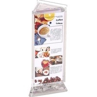 Présentoir de table rotatif à trois faces en acrylique transparent, double couche, rotation à 360°, style minimaliste pour affichage en restaurant