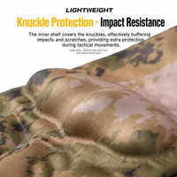 Gants tactiques demi-doigts avec protection rigide pour les articulations, pour l'entraînement tactique, le tir, la chasse et les sports de plein air, équipement camouflage