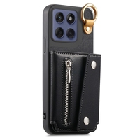 Étui de téléphone de style portefeuille antichoc pour Moto Edge 60 Fusion/Edge 60 Stylus/G15/G05/E15, coque arrière avec fermeture éclair