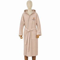 Peignoir de bain unisexe léger en tissu gaufré avec capuche, idéal pour hôtel et spa, vêtement de détente à manches longues pour toutes les saisons, disponible en boutique cadeau