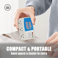 Protector de voltaje de alimentación monofásico de tres salidas 1440 vatios sobretensiones refrigerador toma de corriente enchufable enchufes