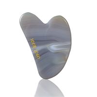 Outil de drainage lymphatique facial et corporel en agate grise naturelle artisanale de qualité supérieure pour le soin de la peau, le lifting et la massage