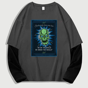 T-shirts en coton à manches longues en gros, impression sérigraphique facile, vêtements pour hommes à grammage élevé, exportateur de t-shirts vintage surdimensionnés - Product Image 6