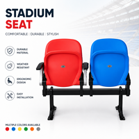 Siège de stade pliable et rotatif avec accoudoirs, chaise de gymnase moulée par injection plastique, sièges pour gradins extérieurs