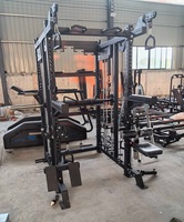 Cable comercial Crossover Trainer Squat Rack Power Station con pila de peso de acero 2,2 m Barbell Bar Multi 3D Smith Machine