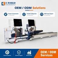 Scie à découper à double tête motorisée LZJ-CNC -700*5000mm haute précision pour profilés en aluminium et UPVC, idéale pour les grandes tailles de cadres de fenêtres