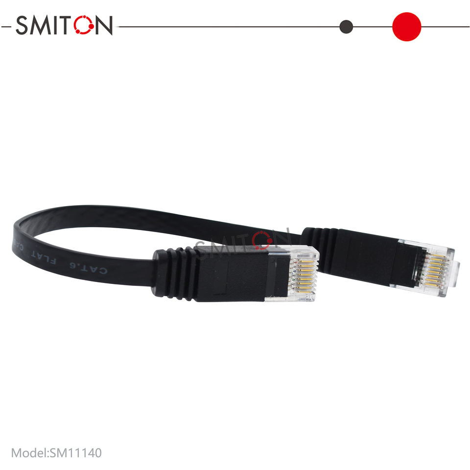 Flat Cat6 Ethernet Cable Gigabit High Speed Slim RJ45 Lan Network Patch ...