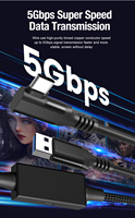 Cable USB3.1 Gen1 Tipo C, Cable de Sincronización de Datos y Carga Rápida de 3A para Oculus Quest y Computadora