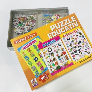 Custom logo printing children's educational toy game table puzzle with box - Product Image 3