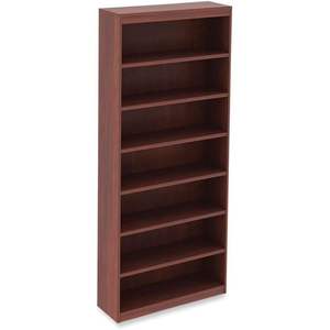 Alera Valencia Series Seven-Shelf Bookcase 35.63w X 11.81d X 83.86h Cherry Square <b>Corner</b> <b>Wood</b> Material - Product Image 1