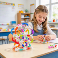 Tige télescopique magnétique Pro Max 86 pièces, jouet éducatif STEM, blocs de construction 3D DIY pour enfants de 4 ans et plus, cadeau d'anniversaire