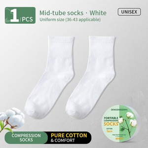 Chaussettes jetables personnalisées OBM pour les voyages et les <span class=keywords><strong>vacances</strong></span>, chaussettes en coton biologique compressé à usage unique, coupe basse, chaussettes en coton pour la cheville, blanc et noir - Product Image 6