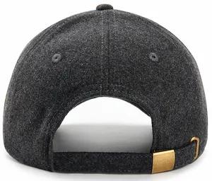 모직 겨울 야구 모자 Ha 공백 큰 머리를 위한 구조화된 조정가능한 온난한 아빠 모자