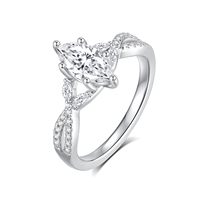 Bague de mariage SGARIT SM16 en moissanite taillée pour femme, plaqué or blanc 18 carats, argent sterling, sertissage à griffes, certifiée GRA, moderne