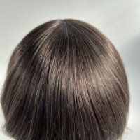 Sistem Penggantian Rambut Pria Ultra Tipis 0.08mm, Rambut Asli India Remy, Toupee dengan Garis Rambut Tak Terlihat, Basis PU