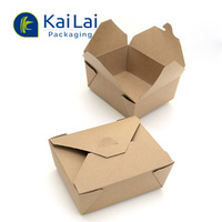 Boîte à nourriture en papier recyclé biodégradable Kailai, boîte à emporter en papier kraft, boîtes à nouilles non imprimées