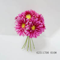 Buket Bunga Sutra Eropa Warna Pink Muda Realistis 25CM, Terdiri dari African Barberton Daisy, Gerbera, Krisan, untuk Hari Ibu