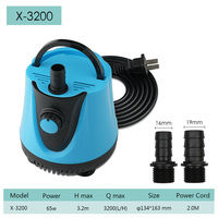Grand débit réglable 65w AC 120v 220v 3200L/H pompes de fontaine pompe de circulation d'eau d'aquarium pompe d'oxygénation d'aquarium