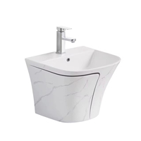 Ensemble de sanitaires modernes de luxe HLK : lavabo sur pied, WC en céramique, ensemble de lavabo et toilettes pour salle de bain, vente en gros