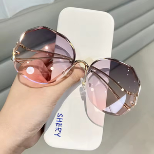 Exquisitas y Elegantes Gafas de Sol con Protección UV en Color Degradado 2025, Gafas de Sol de Moda con Borde Recto Sin Montura - Product Image 3