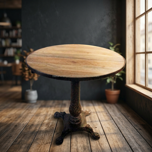 Mesa de Comedor de Hierro Fundido de Estilo Industrial Moderno Vintage, con Tablero de Madera, Plegable, Muebles Metálicos para Hogar, Hotel, Cafetería, Sala de Estar, Vestíbulo - Product Image 2