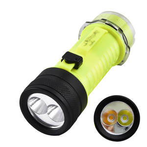 पानी के अंदर सफेद+पीली रोशनी वाली फ्लैशलाइट के साथ हाई ब्राइटनेस P50 डाइविंग फ्लैशलाइट मिनी एल्युमीनियम डुअल एलईडी टॉर्च - Product Image 3