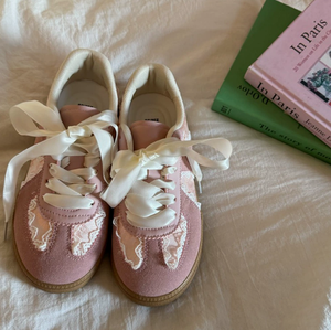 Baskets en dentelle argentée métallisée pour femmes avec lacets en <span class=keywords><strong>ruban</strong></span> de satin, chaussures décontractées à plateforme tendance - Product Image 3