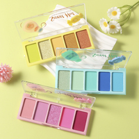 Palette de fards à paupières 5 couleurs inspirée de la dopamine, finitions mates et scintillantes, maquillage pour les yeux imperméable, fards à paupières colorés