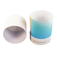 Boîte cylindrique de luxe personnalisée avec fenêtre pour bombes de bain, emballage pour soins de la peau, vente en gros
